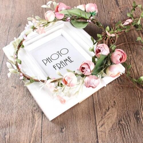 Bridal Headdress Artificial Flowers Wreath Garland Hair Hoop Seaside Holiday Wedding Party Hair Wreath Boho Bridal Hair Hoop
