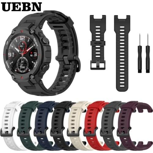UEBN Silicone Strap for Amazfit T-REX Smart watch Replaceable accessories for Xiaomi Huami Amazfit T rex Bracelet watchbands