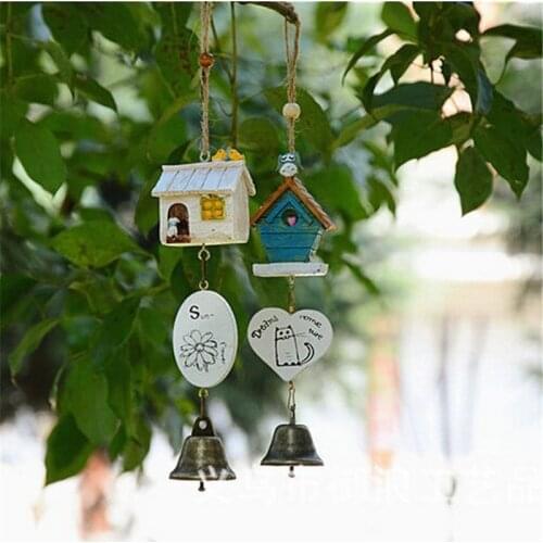 Home Garden Ornaments Bird House cage, Home Ornament Wind Chimes Baby Children Gift Pastoral Style