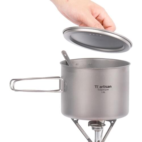 Ultralight Camping Cookware Utensils Outdoor Tableware Hiking Picnic Backpacking Camping Mug Kitchen Pot 750ml/1600ml Tiartisan