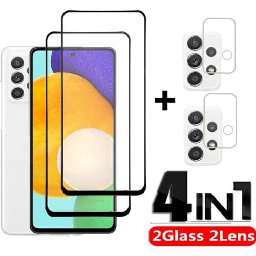 4in1 Tempered Glass for Samsung Galaxy A12 A52 A72 A32 Camera Lens Screen Protector For Samsung A42 A02S a72 a32 a52 a12 Glass