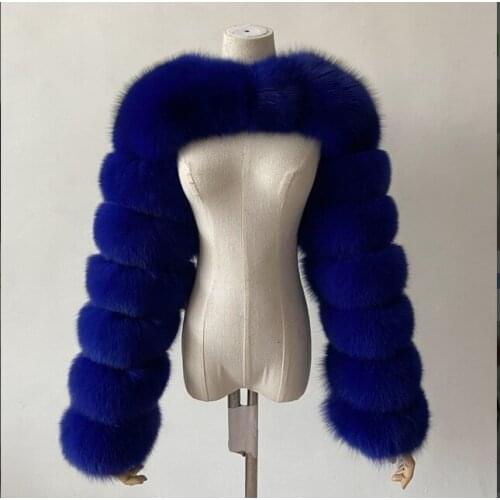 Super short faux fur jacket female real raccoon raccoon fur silver fox red fox sleeve ladies fashion natural two sleeves