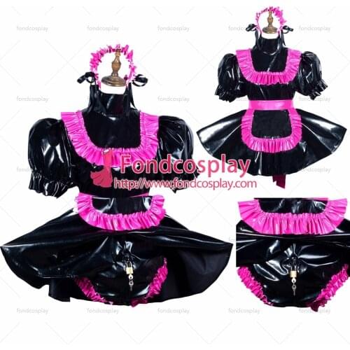 Sissy maid pvc dress lockable Uniform cosplay costume Tailor-made[G3796]
