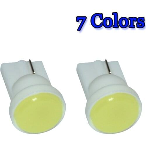 100pcs T10 COB 1 LED 20MA 194 168 Door Instrument Side Bulb Lamp Car Light White Blue Green Red Yellow Pink Source DC 12V