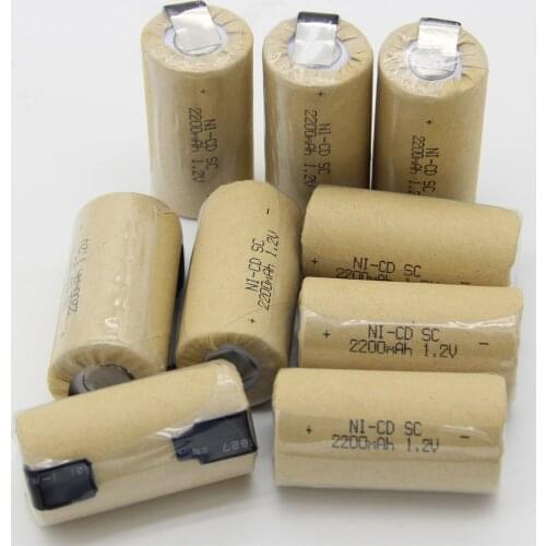 For USAG for B&D NICD akkus sub C battery 1.2V flat top 2200mAh SC batteries welding tabs soldering tape for shavers