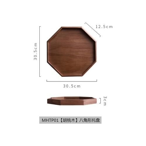 Household Wooden Kitchen Trays Solid Rectangle Concise Thickening Material Walnut Wood Tray