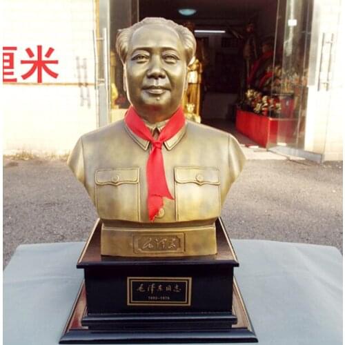 Home OFFICE TOP Decor -33cm # CHINA GREAT leader Mao Zedong Chairman Mao statue sculpture Decoration bronze decorative- S SIZE