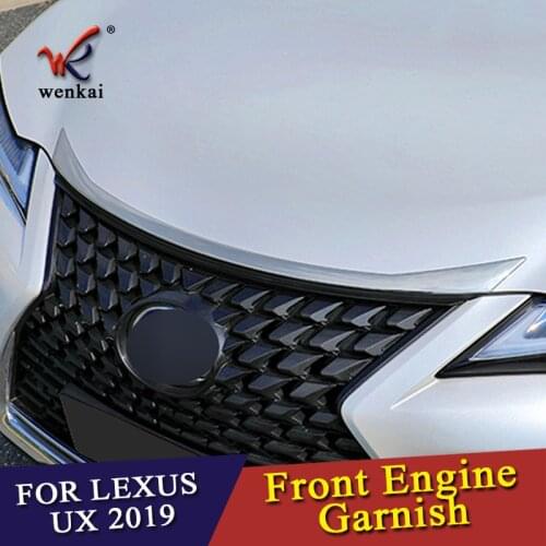 ABS Chrome Front Bumper Grille Hood Engine Cover Trims For 19 Lexus UX UX200 UX250h UX260h 2019 2020