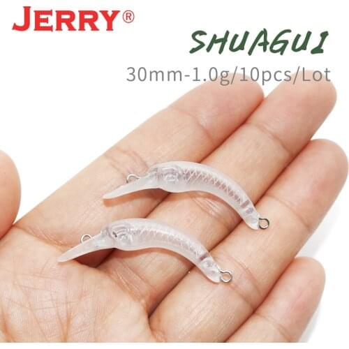 Jerry Shuagui Area Trout Artificial Unpainted Fishing Lure 1g Spinning UL Wobbler Freshwater Blank Hard Bait