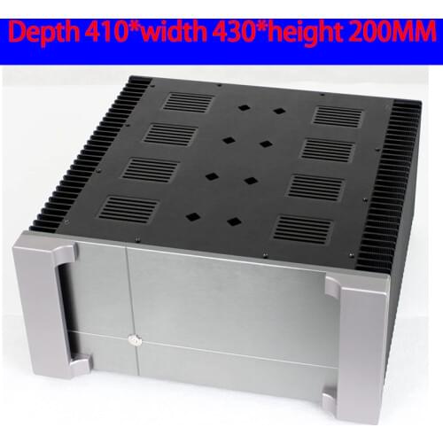 KYYSLB 410*430*200MM All Aluminum Class A Amplifier Chassis Box House DIY Enclosure Heat Dissipation on Both Sides Case Shell