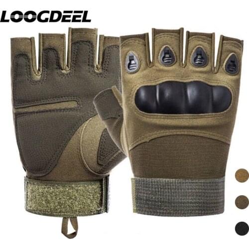 LOOGDEEL Cycling Gloves Comfortable Half-finger Non-slip Sweat Movement Outdoor Fitness Tactical Gloves Riding Motorcycle Gloves