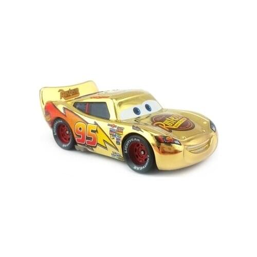 Disney Pixar Cars Lightning McQueen Limited Edition Gold Platin Diecast Metal Alloy Modle Cute Toys Car For Children Best Gifts