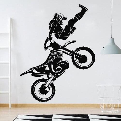 Motorbicycle Wall Decal Cool Man Cave Decor Speed Biker Motor Race Vinyl Stickers Living Room Sofa Background Wall Murals Z636