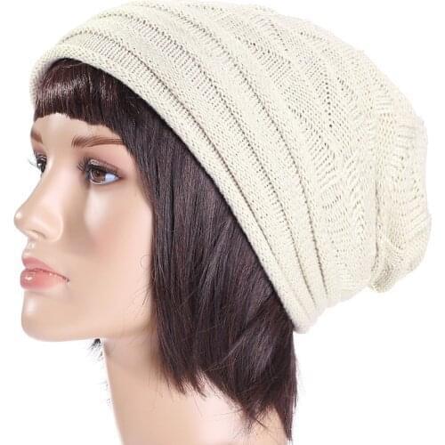 New Unisex Women Winter Crochet Beanie Hat Wool Knit Beanie Warm Caps Cuffed Ribbed Simple Fashion Knitted Wool Hat Set #T1P