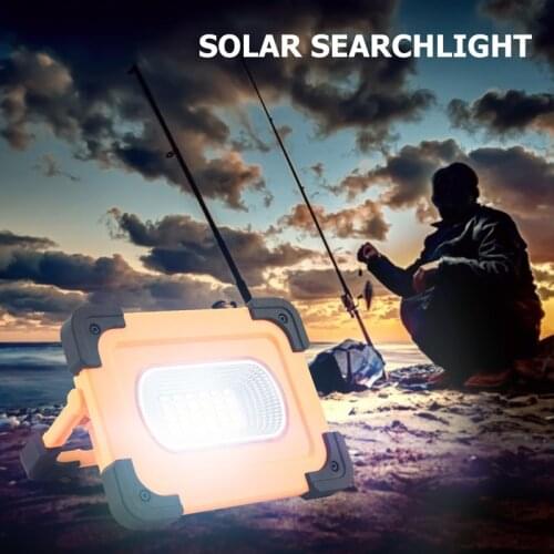 Outdoor super bright waterproof solar LED work light built-in USB rechargeable battery suitable camping hiking lantern torch
