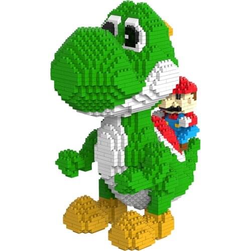 Hot style Yoshi is compatible with mini particle puzzle assembly kid’s toy totoro Mario block game cartoon dinosaur modeling