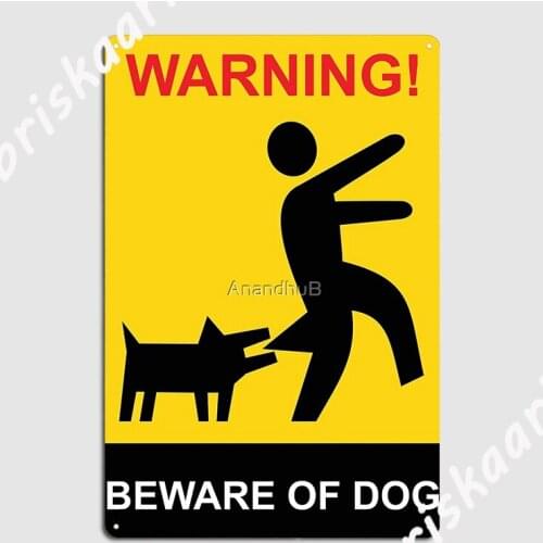 Warning Beware Of Dog Metal Plaque Poster Club Bar Club Home Classic Poster Tin sign Posters