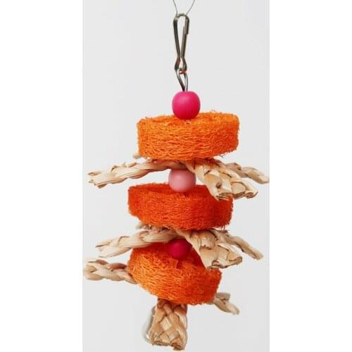 Parrot supplies toy bird Straw toy Natural Loofah nibbling string Bird Cage accessories
