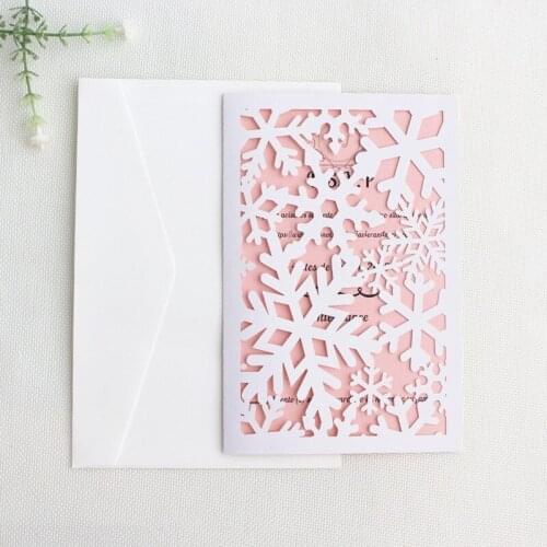Snowflake party invitation white laser cut Christmas greeting cards party decoration