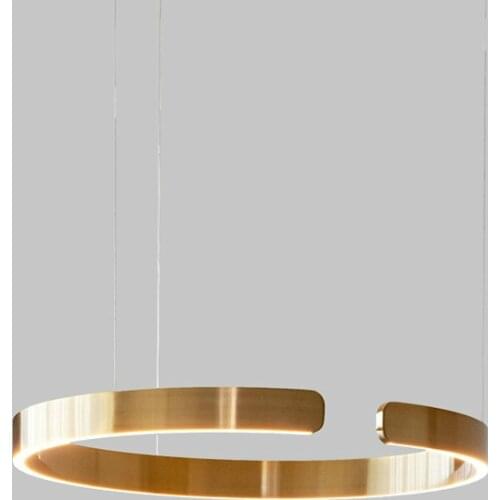 LED Chandelier Light Round Rings Style Modern Study Dining Room Island Bedroom Hanging Lamp Gold Restaurant Kitchen Bar Fixtures