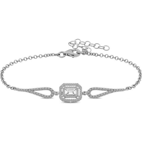 Tevuli 925 Sterling Silver Rectangular Baguette Bracelet