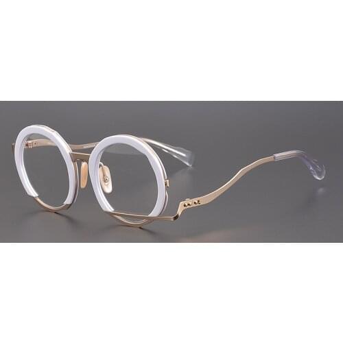 Japan Maruyama glasses personality manual irregular shape spectacle frame large face round frame retro optical mirror
