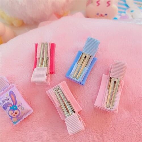 2Pcs/Set New Child Cute Candy Rabbit BB Clip Korean Version Simple Girl Side Clip Baby Hair Clip Cartoon Animal Headdress