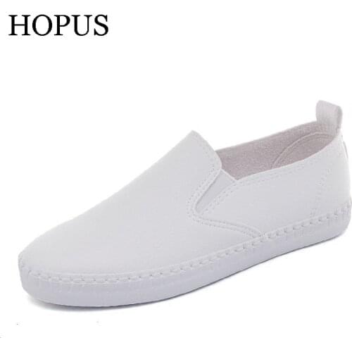 Women Shoes Flats Summer Autumn New Fashion Casual Flats Solid Breathable Simple Women Casual White Leather Sneakers Women