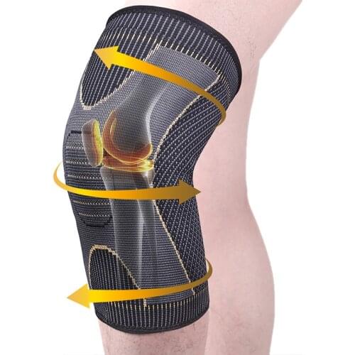 1pc Compression Knee Brace Support Breathable Elastic Kneepads For Relief Joint Pain Fitness Running Basketball Leg Sleeve