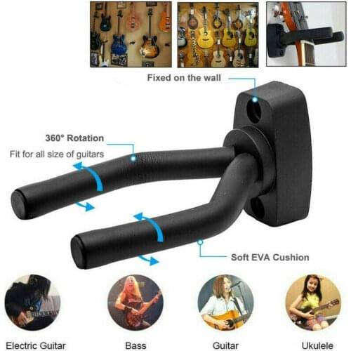 1 Pcs Guitar Hanger Hook Holder Wall Mount Stand Rack Guitar Bracket Display Bass Screws Accessories T9W1