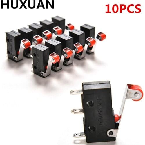 10pcs Roller Lever Arm PCB Terminals Micro Limit Normal Open/Close Switch KW12-3 New