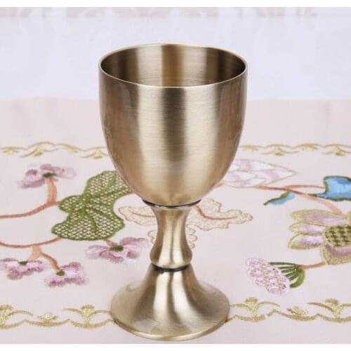 2 pcs/Lot Retro White Wine Glass Wedding Glass European Antique Metal High Foot Classical Green Bronze Zinc Alloy ZCF009