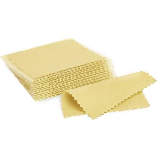 200Pcs Premium Jewelry Cleaning Cloth, Silver Polishing Cloth Individually Wrapped (Yellow, 3.15 inch x 3.15 inch)