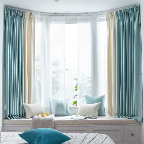 2021 New Modern Simple Multicolor Curtains for Living Room Finished Custom Luxury Cotton and Linen Curtains for Bedroom