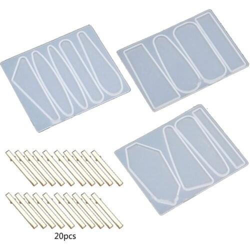 23PCS Barrette Hair Clip Silicone Epoxy Resin Mold Hair Pin Jewelry Casting Mold F3MD