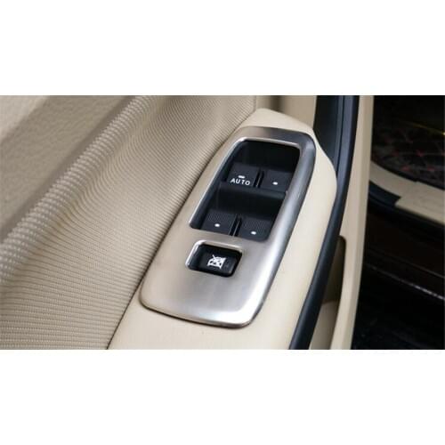 4Pcs Auto Car Interior Armrest Window Adjust Button Switch Frame Cover Trim For Ford Everest 2016 Car-styling Sequins