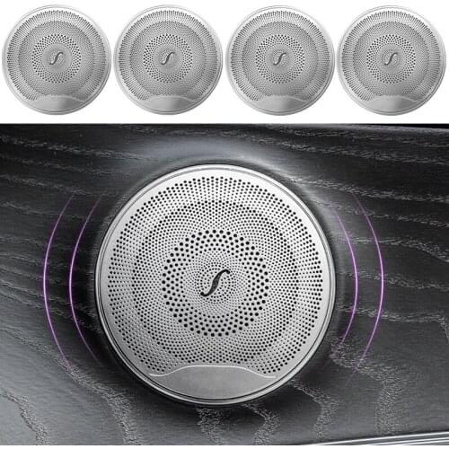 4pcs Car Audio Loudspeaker Cap Trim Speaker Cover Horn dustproof Protective Cover for Mercedes Benz E/C/GLC Class W213 W205 X253