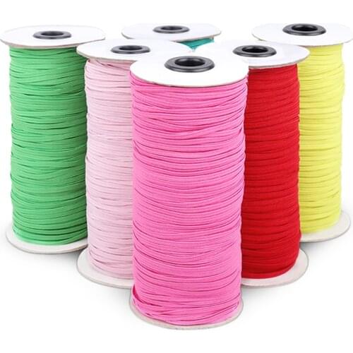 5 meter 3mm Sewing Elastic Band Colourful High Elastic Fiat Rubber Band for clothes Waist Band Stretch Rope Hair Elastic Ribbon