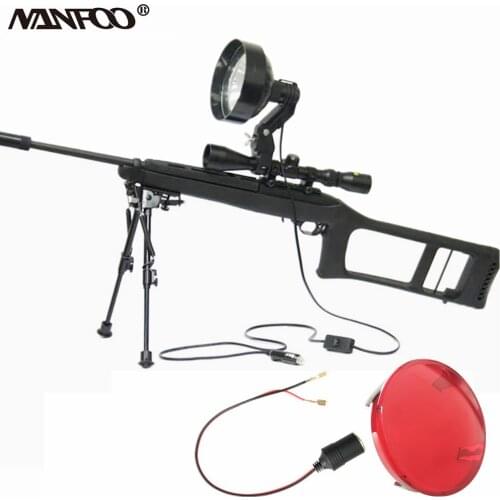 6" 150MM 12V 100W Halogen Rifle Mounted Spotlight Scope Mounted Spotlight Gun Light Adjustable Spot or Floor Scope mounted torch