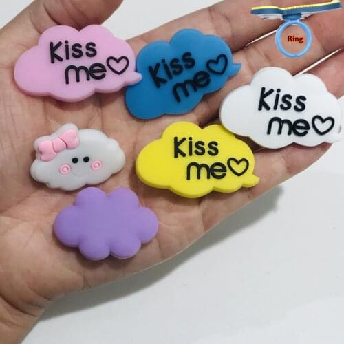 6PCS PVC For Kids Lovely Trinkets Mix Cloud Kiss Me Finger Jewelry Accessories Adjustable Ring Kids Holiday Finger Ring