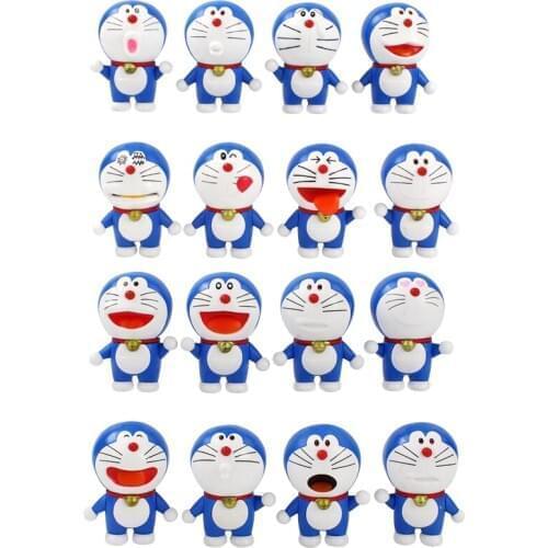 8pcs/set Anime Doraemon Figure Toy Doraemon Anniversary Model Dolls Gift for Kids