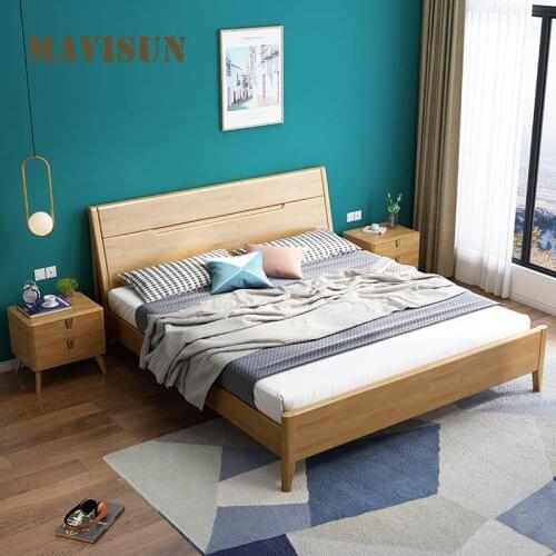 American Double Bedroom Storage Bed With Wooden Fame Comfortable High Quality Master Bed Set Minimalist Furniture For Home
