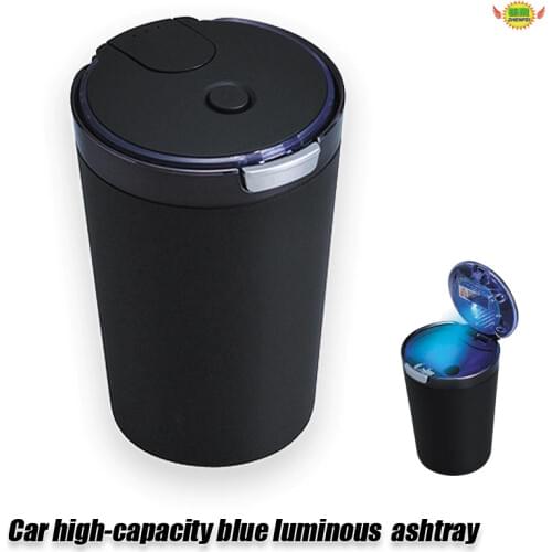 Car Ashtray Holder Cup with LED light auto accessories universal Portable luminous lager-caliber ashtray car styling
