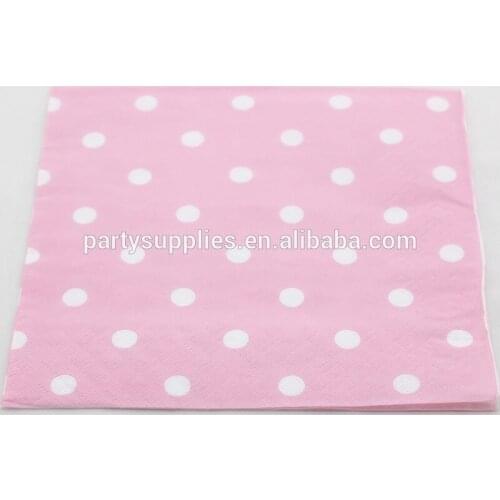 Free Shipping 2000pcs Paper Colorful Polka Dot Paper Napkins Kids Party Deoration Wedding Party 6 Colors Paper Napkin
