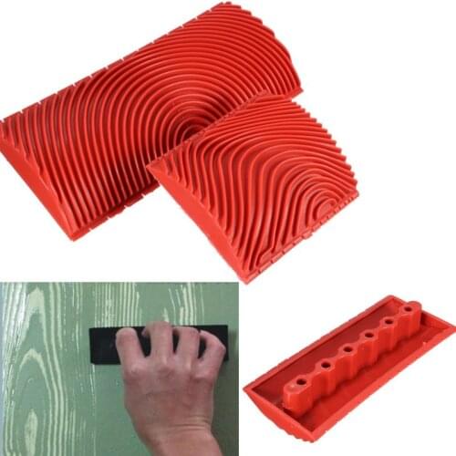 BMBY-2pcs Wood Graining Grain Rubber Patin Painting Effects DIY Wall Decoration Tools