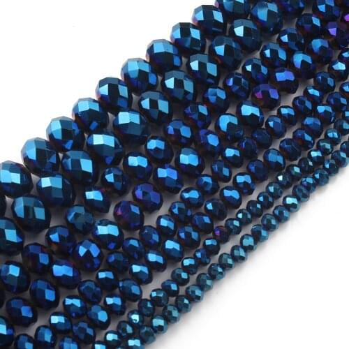 4-12mm Natural Faceted Austria Crystal Glass Rondelle Beads Round Loose Beads For Jewelry Making DIY Bracelet Accessories 15