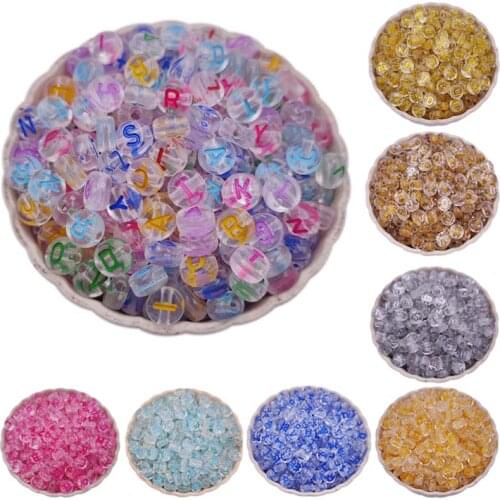 50pcs 7mm Letter Beads Colorful Mix Oval Shape Charms DIY Beads For Bracelet Necklace Jewelry Making