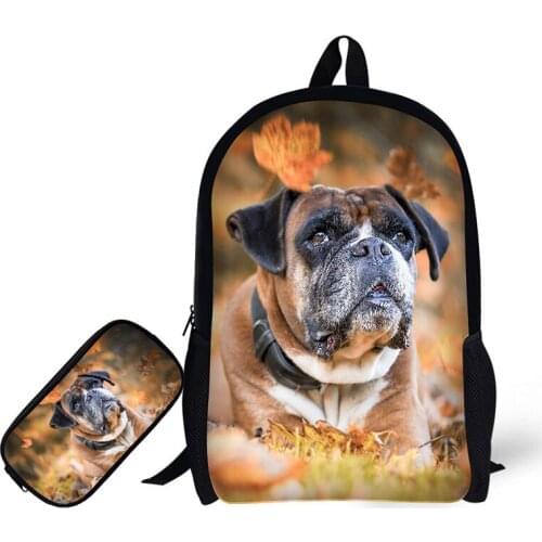 Children School Bags with Pencil Case Pet Dog Printing School Backpack for Boys Girls Schoolbag+Pencil Bag Mochila Escolar