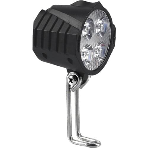 Electric Bicycle LED Headlight 12W 36V 48V Waterproof E Bike Front Light Flashlight 4 Lights with Horn For Ebike