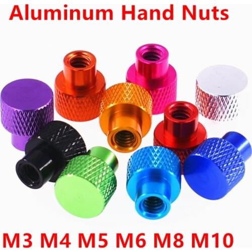 10pcs M3 M4 M5 M6 M8 Blind Hole Hand Nut Aluminum Knurled Step Thumb Nut For RC Models Anodized 10 Colors